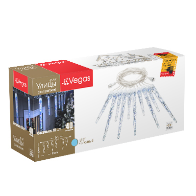 Электрогирлянда-конструктор Vegas Сосульки 2,7 м, прозрачный провод фото
