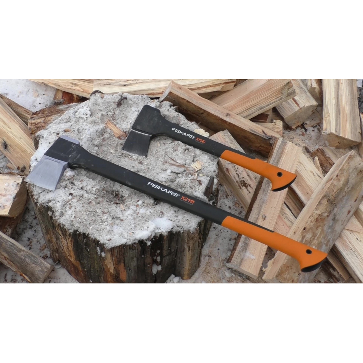 Набор топор-колун Fiskars L X-Series X21, 1600 г и универсальный нож с  точилкой, 215 мм цена - купить в интернет-магазине