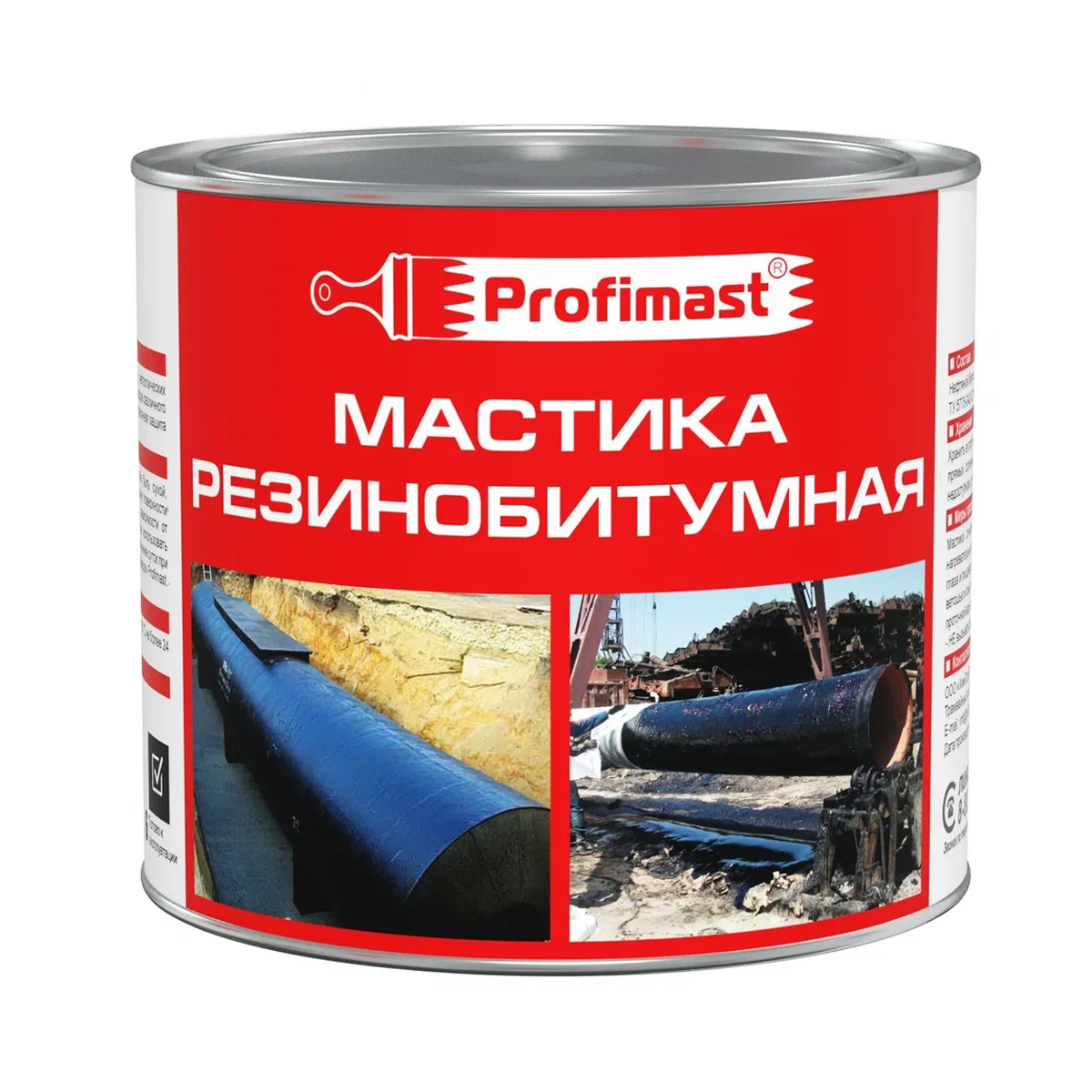 Мастика резино-битумная Profimast, черная, 1,8 кг цена - купить в  интернет-магазине