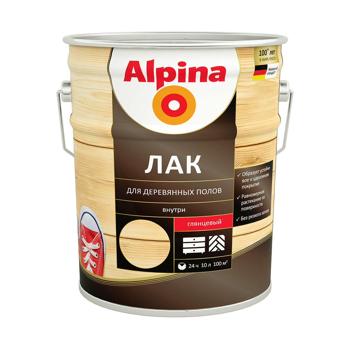 Alpina Лак алкидно-уретановый для деревянных полов глянцевый (0,75л)