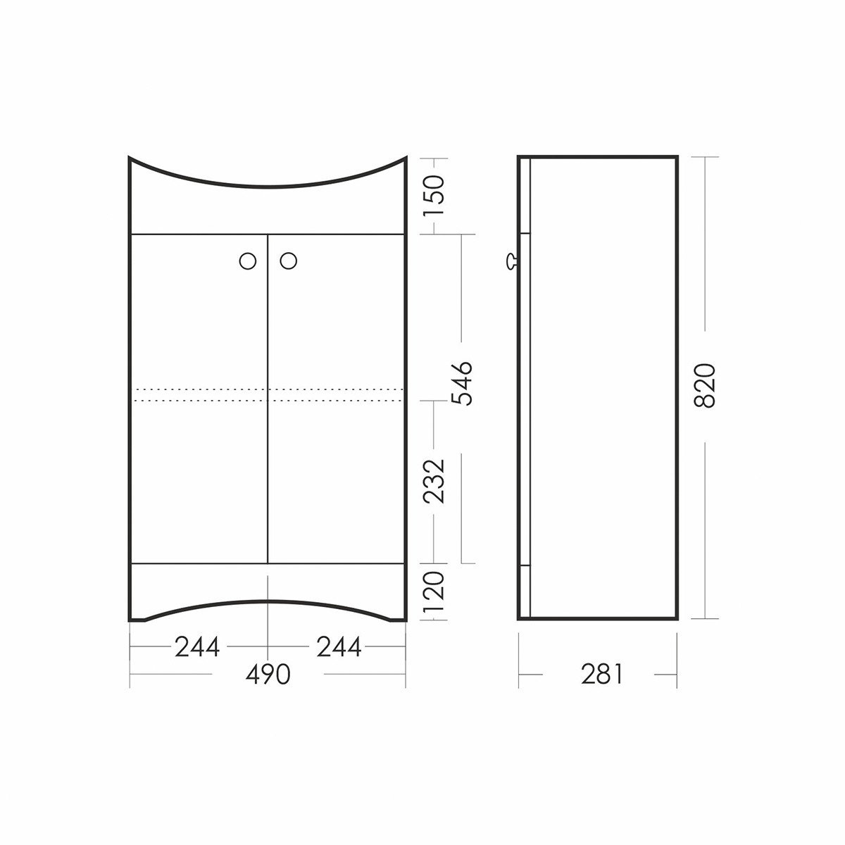 Тумба под раковину напольная Sanita Аттика-50, 2 дверцы, 82 x 49 x 33 см  цена - купить в интернет-магазине