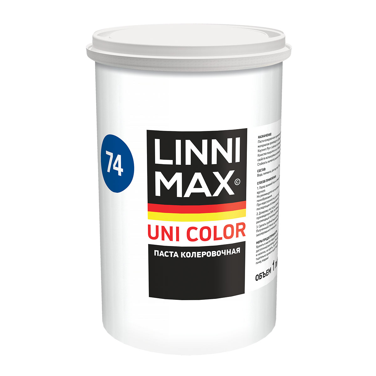 Колеровочная паста Linnimax Uni Color 74 Dunkelblau, 1 л