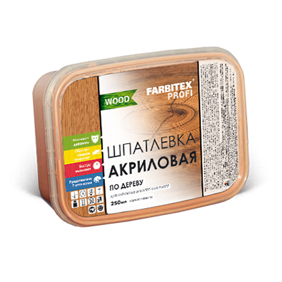Шпатлевка по дереву Farbitex Profi Wood, акриловая, 0,25 л/0,4 кг, дуб фото