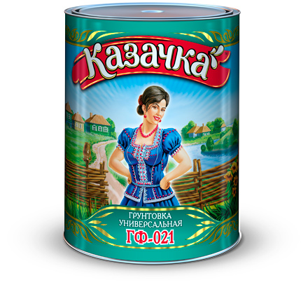 Грунтовка ГФ-021 Казачка, матовая, 0,9 кг, серая фото