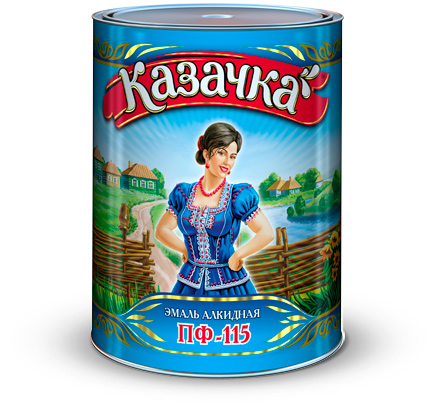 Эмаль ПФ-115 алкидная Казачка, глянцевая, 1,9 кг, бирюзовая фото