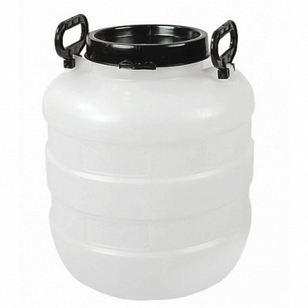Бочка пластиковая Радиан, с крышкой и ручками, 30 л, белая фото