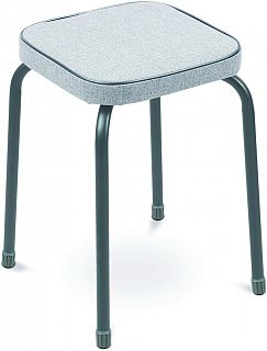 Табурет Nika Фабрик 5, с мягким сиденьем, 32 x 32 см, серый фото