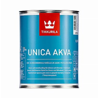 Краска для окон и дверей Unica Akva Maali (Уника Аква Маали) TIKKURILA 0,9 л белая (база А) фото