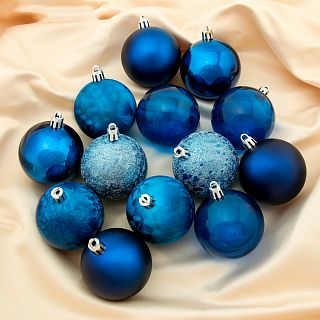 Набор елочных шаров Зимнее волшебство Преломление, d 6 см, 24 шт, синий фото