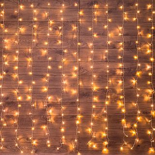 Электрогирлянда Neon-night Дождь, 96 LED ламп, 8 режимов, 1,5 x 1 м, теплый свет фото