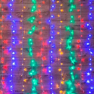 Электрогирлянда Neon-night Дождь, 96 LED ламп, 8 режимов, 1,5 x 1 м, многоцветная фото