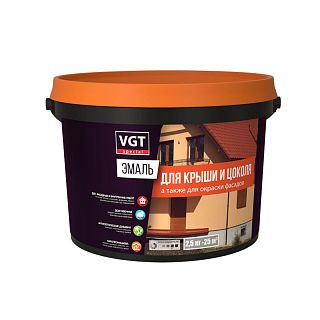 Эмаль для крыши и цоколя VGT, полуглянцевая, 10 кг, темно-коричневая фото