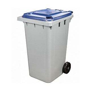 Бак для мусора Альтернатива, на колесах, 240 л, черно-синий фото
