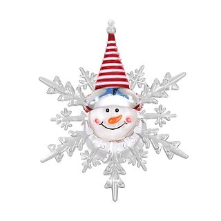 Фигурка светодиодная Vegas Снеговик, на присоске, на батарейке, 10 x 12 см, многоцветная фото