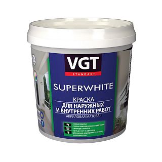 Краска моющаяся для наружных и внутренних работ VGT ВД-АК-1180, супербелая, 15 кг фото