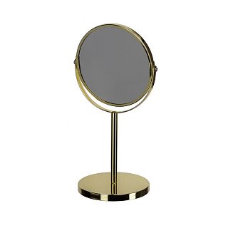 Зеркало косметическое двустороннее Swensa, d 17 см, золото фото