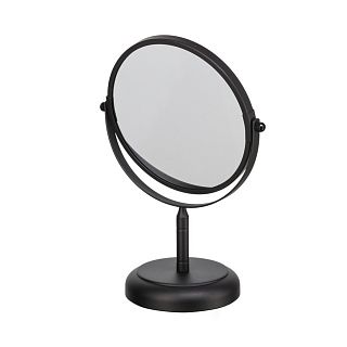 Зеркало косметическое двустороннее Swensa, d 17 см, черное фото