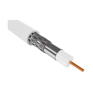 Кабель коаксиальный Generica RG6 CCS, 75 Ом, оболочка PVC, 100 м, белый фото
