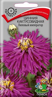 Семена цветов Поиск Циния кактусовидная Лиловый император, 0,4 г фото