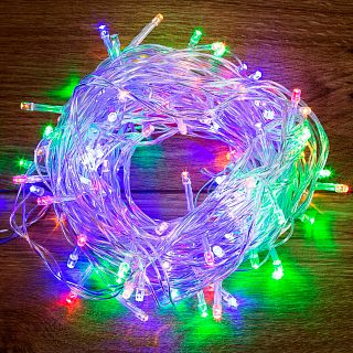 Электрогирлянда Neon-night Твинкл Лайт, 120 LED ламп, 8 режимов, прозрачный шнур, 15 м, многоцветная фото
