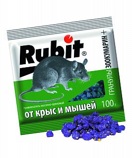 Средство от крыс и мышей Rubit Зоокумарин+, ореховые гранулы, 100 г фото