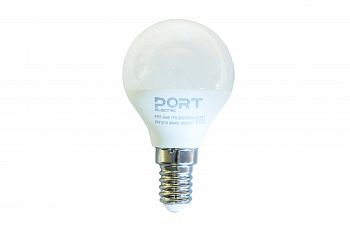 Лампа светодиодная LED матовая Port, E14, G45, 5 Вт, 3000 К, теплый свет фото