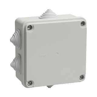 Коробка распаячная открытой установки IEK КМ41233, 100 x 100 x 50 мм, IP44, светло-серая фото