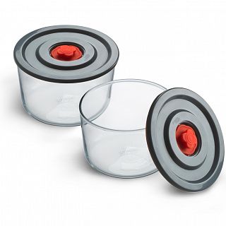 Набор контейнеров Simax Exclusive, стекло, с пластиковыми крышками, 2 шт (0,35 л) фото
