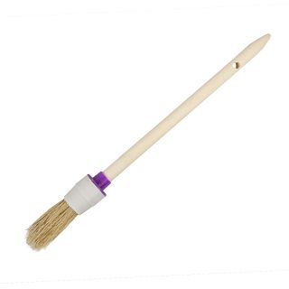 Кисть круглая Krafor №2 (20 мм) натуральная щетина, деревянная ручка фото