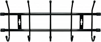 Вешалка настенная Nika, 5 крючков 48,5 x 18 x 6,7 см, черная фото