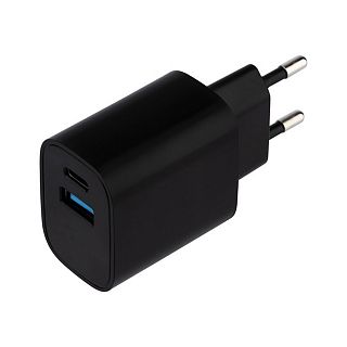 Зарядное устройство для телефона Rexant 16-0297, USB + Type-C, 2,4 A, черное фото