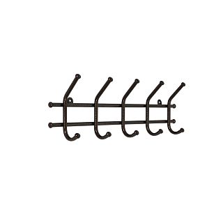 Вешалка настенная ЗМИ Норма 5, 5 крючков, 48 x 8 x 16,5 см, черная фото