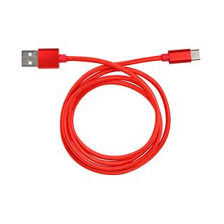 Кабель Energy ET-26, USB - Type-C, 1 м, красный фото