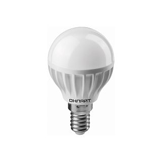 Лампа светодиодная LED матовая Онлайт, E14, G45, 6 Вт, 4000 K, холодный свет фото