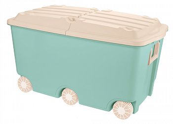 Ящик для игрушек на колесах Пластишка, 685 x 395 x 385 мм, 66,5 л, зеленый фото