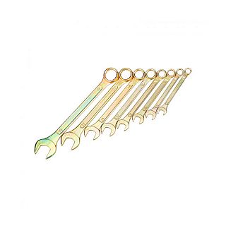 Ключи комбинированные Rexant, 8 - 11, 13, 14, 17, 19 мм, набор 8 шт, желтый цинк фото