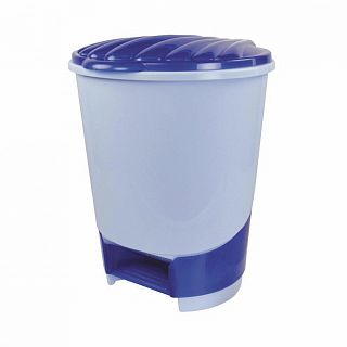 Ведро для мусора Альтернатива, с педалью, 10 л, голубое фото