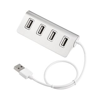 Разветвитель Rexant, 4 USB, 12 см, серебристый фото