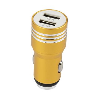 Автомобильное зарядное устройство Energy ET-19A, 2 USB, 2,1 A, золото фото