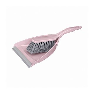 Комплект для уборки Econova, совок с щеткой-сметкой, розовый фото