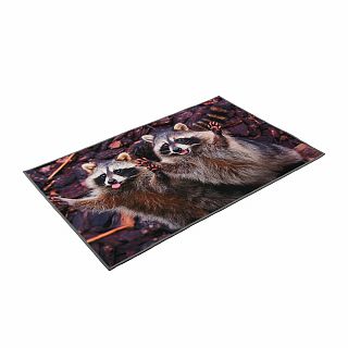 Коврик придверный Vortex Velur Веселые еноты, влаговпитывающий, 50 x 80 см фото