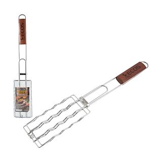 Решетка-гриль для сосисок Ecos, с деревянной ручкой, 17 х 8,5 см фото