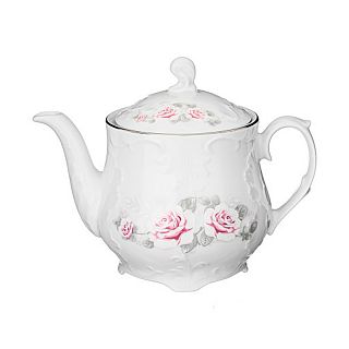 Чайник заварочный Cmielow Рококо Бледная роза, фарфоровый, 1,1 л фото
