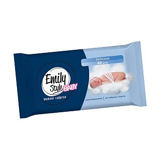 Влажные салфетки детские Emily Style Organic, с крышкой, с овсяным молочком, упаковка 50 шт фото