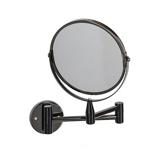 Зеркало косметическое двустороннее Swensa, настенное, d 17 см, черное фото