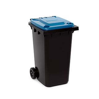 Бак для мусора Альтернатива, на колесах, 240 л, черно-синий фото
