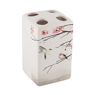 Подставка для зубных щеток Рыжий кот Сакура, керамика, 6,5 x 6,5 x 11 см фото