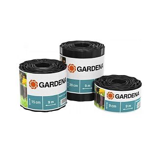 Бордюр для клумб и газонов Gardena, 9 см, 9 м, черный фото