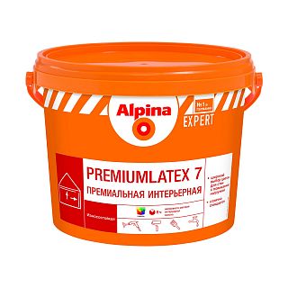 Краска интерьерная Alpina Expert Premiumlatex 7, база 3, бесцветная, 2,35 л фото