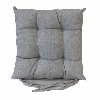 Подушка-сидушка Sonnet, с завязками для стула, рогожка, 40 x 40 см, версаль белый фото